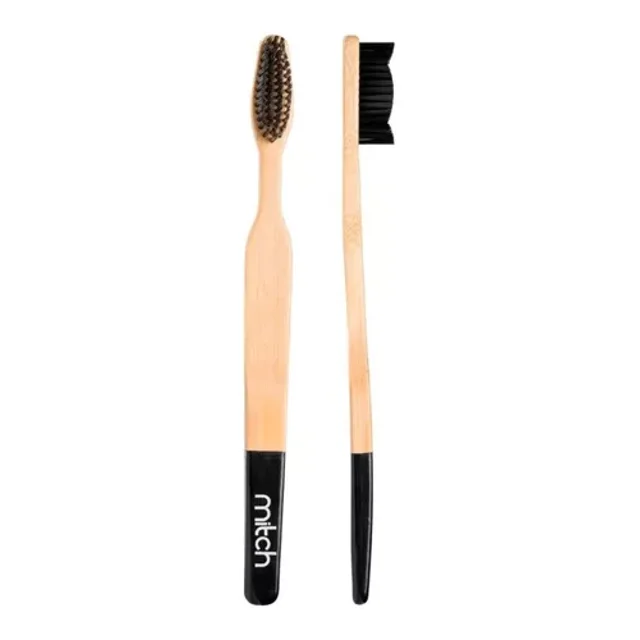 Cepillo Dental Ecológico Mitch 2 Pack Bambú Carbon Activado