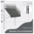 thumbnail image 4 of 8x4 ft Retractable Awning, Patio Door Window Awning, UV Protection, Non-Screw Mount, Adjustable Shade, Dark Gray, 4 of 9