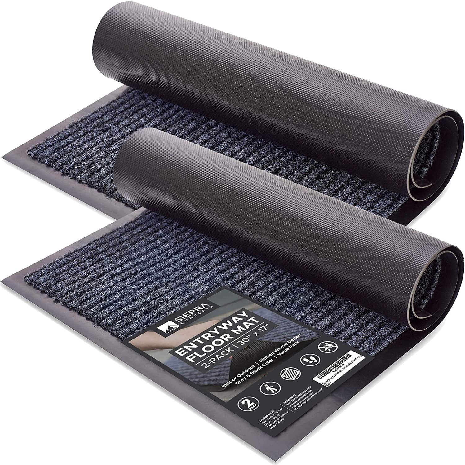 Sierra Concepts 2Pack Striped Door Floor Mat Indoor Outdoor Rug
