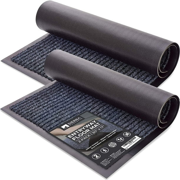 Sierra Concepts 2Pack Striped Door Floor Mat Indoor Outdoor Rug Entryway Mats with