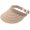 Khaki, variant on Women's Wide Brim Straw Sun Visor, Lace Open Top Sun Hat Foldable Roll-up Packable Summer Beach Hat for Women Girls