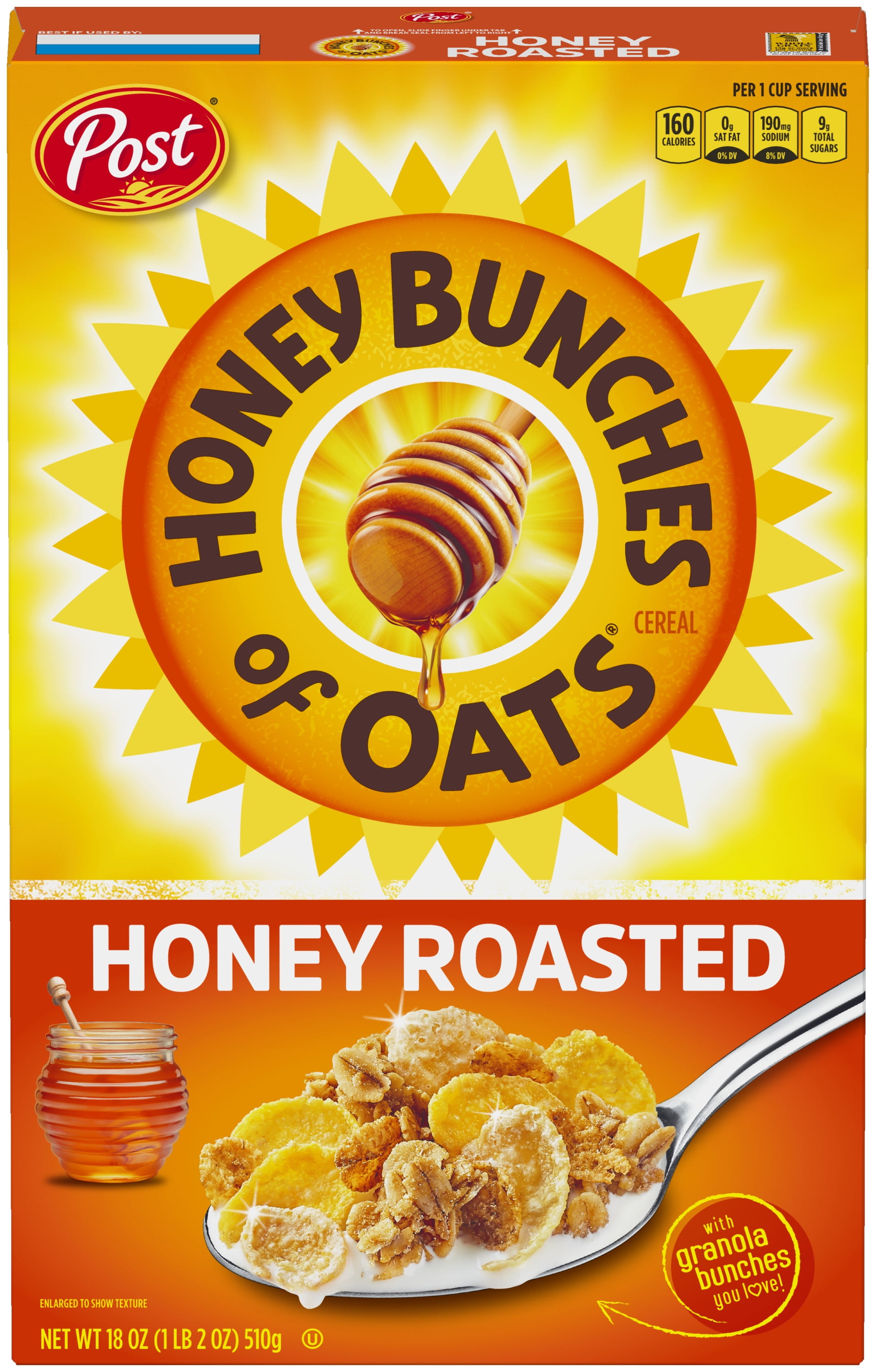 Honey Bunches of Oats Honey Roasted, Heart Healthy, Low Fat, made with
