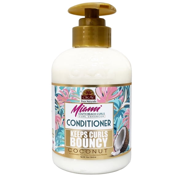 OKAY Miami South Beach Curls Curl Enhancer Conditioner 12 oz – Moisturizing & Defining Hair Conditioner for Curly Hair, Frizz Control