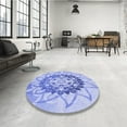 thumbnail image 3 of Ahgly Company Indoor Rectangle Patterned Light Slate Blue Area Rugs, 7' x 10', 3 of 6