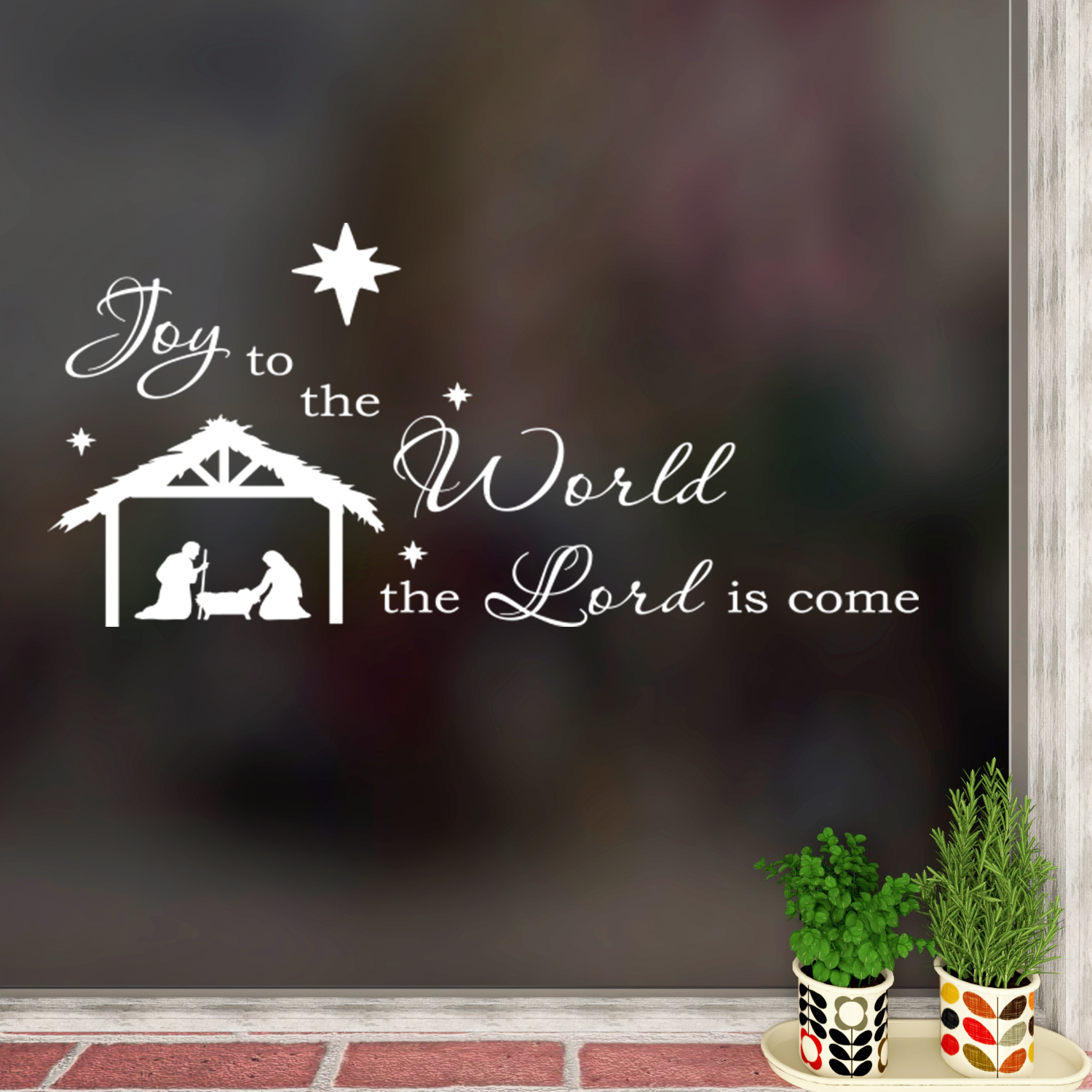 Joy To The World The Lord Is Come Holiday Nativity Scene Wall Decal