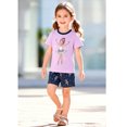 thumbnail image 2 of Emy Dola Toddler Girls Summer 2 Piece Outfits 100% Cotton Short Sleeve T-Shirt and Elastic Waist Shorts Clothing Sets 2-7 Years, 2 of 7