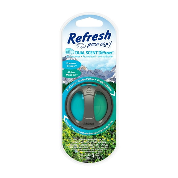 Refresh Your Car! Diffuser Air Freshener (Alpine Meadow/Summer Breeze Scent, 1 Pack)