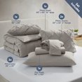 thumbnail image 6 of Virtu California King Comforter Set, Bed In A Bag 7 Pc Pleated Bedding Set, linen, 6 of 10