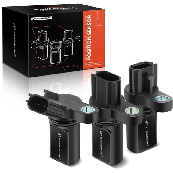 A-Premium Camshaft Crankshaft Position Sensor Compatible with Nissan & Infiniti Vehicles - 3.5L V6 - Altima, Maxima, 350Z, Murano, Quest, FX35, G35, M35 - Set of 3