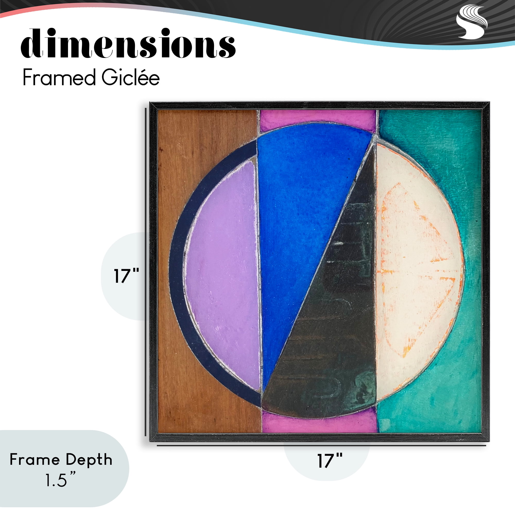 Stupell Industries Split Symmetry Circle Black Framed Giclee Art, design by Matthew Finger