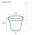 thumbnail image 2 of Bloem Terra 24" Round Plastic Planter with Drainage Holes - Indoor/Outdoor, 16 Gallon Capacity, Lightweight Garden Pot, Navy 2-Pack, 2 of 5