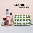 thumbnail image 4 of green Bell Peppers Makeup Bag, Large Capacity Travel Cosmetic Bag for Women Girls- Travel Toiletry Bag Leather Portable Waterproof Makeup Case Organizer with Handle, 4 of 4