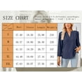 thumbnail image 4 of SHIBEVER Womens Tops Fall 3/4 Sleeve T Shirts Fahison V Neck Long Sleeve Tops Business Casual Tops Dressy Loose Fit Blouses Ladies Tunic Tops Navy Blue, 4 of 6