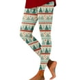 thumbnail image 1 of Gibobby Leggings de Navidad para mujer Leggings deportivos estampados navideños de moda informal para mujer Leggings de yoga informales(Verde,G), 1 of 5