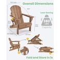 thumbnail image 3 of Folding Adirondack Chair 4 Pack, Weather-Resistant Plastic Patio Chairs with Cup Holders for Outdoor Use, 3 of 6