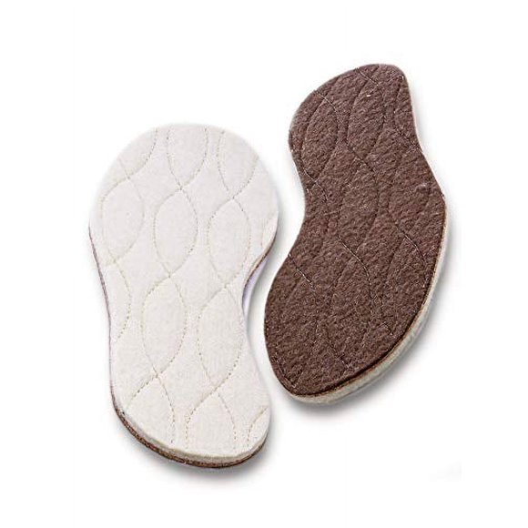 pedag Keep Warm Wool Insoles, Handmade in Germany, Sweat Wicking Top Layer, Insulating Cork Core, Felt Sole, Trim to Fit, Women, US 8 / EU 38