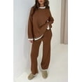 thumbnail image 2 of PRETTYGARDEN Women's 2 Piece Knit Sweater Outfit Casual Long Sleeve Pullover Wide Leg Pants Tracksuit Loungewear Set, 2 of 8