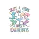 thumbnail image 2 of Women's Fun Gradient Dragon & Heart Graphic Tee - Casual Crew Neck Short Sleeve T-Shirt, Stretchy Polyester Blend, Machine Washable - Perfect for Summer, 2 of 6
