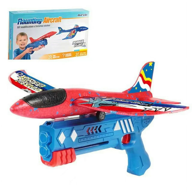 Avión de espuma eyectable Pistolero Pistola arrojadiza Planeador Pistola de juguete grande para niños al aire libre Niño