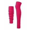 thumbnail image 2 of Isadora Paccini Women's Extra Long Ribbed Knit Leg Warmers LW49-MAGENTA, 2 of 5