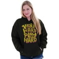 thumbnail image 4 of Retro Work Play Hard Mantra Motto Unisex Plus Fleece Graphic Hoodie Brisco Brands 5X, 4 of 5