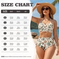 thumbnail image 7 of SEANATIVE 2 Piece Set Swimsuit for Women High Waisted Bikini Sets Drawstring High Cut Bottom Crisscross Tie Back Bikini Tops with Adjustable Straps, S, Chicken Cactus Flower Beige, 7 of 7