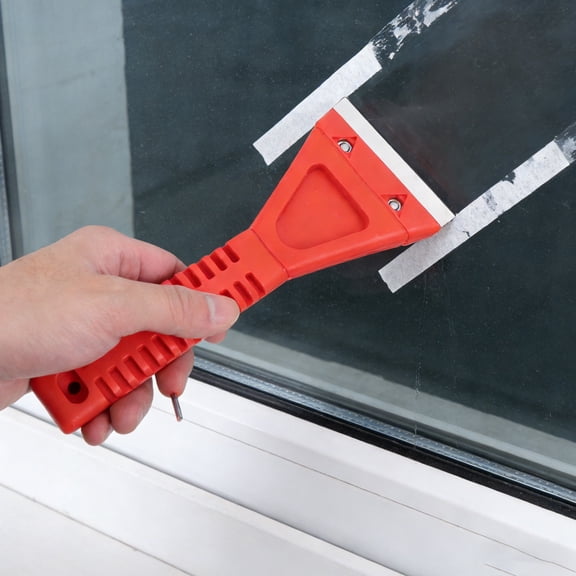 POPETPOP Plastic Scraper Tool, Kitchen Cleaning Scraper for Grout, Oil, Stickers and Adhesive , Easy Blade Replacement