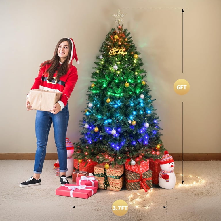 VINGLI 6 Ft Pre-lit LED Christmas Tree - App Controlled RGB Lights, 1274 Tips, Indoor Artificial Tree 3 thumbnail image