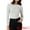 White, variant on Women's Striped Long Sleeve T-Shirt Boat Neck Basic Shirts M White