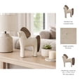 thumbnail image 5 of Decorative Horse Figurine for Home Decor - Accent for Bathroom Counter, Office, Living Room or Shelf Styling - Pottery and Wood Sculpture Ornament for Coffee Table Display - 12", Ivory & Tan, 5 of 13
