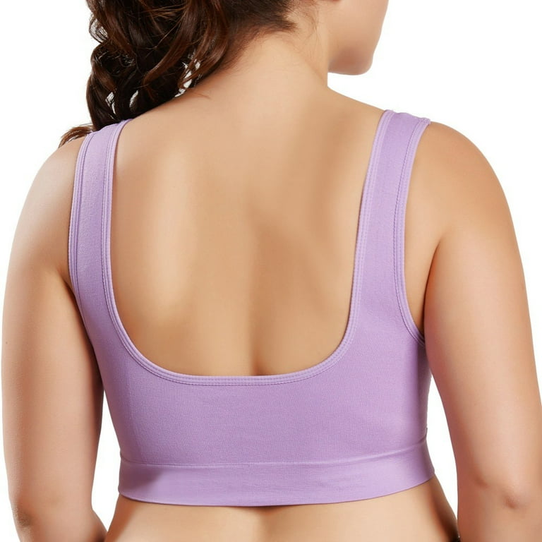 Deepwonder Compression Wirefree High Support Sports Bra Removable Padded  Racerback Bras for Women Plus Size Everyday Wear, Exercise and Offers Back