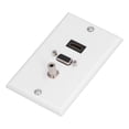 thumbnail image 1 of Composite Video Panel, Audio Video Wall Socket Wear Resistant Durable with VGA Connector Flat Head Screws for Digital Router for Electrician, 1 of 7