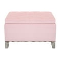 thumbnail image 3 of Costaelm Hank Square 29.5" Velvet Tufted Storage Ottoman, Pink, 3 of 10