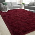 thumbnail image 3 of Lochas Soft Fluffy Rug Modern Shag Accent Carpet Fuzzy Shaggy Rugs for Bedroom Indoor Modern Area Rugs,5'X8',Dark Red, 3 of 7