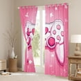 thumbnail image 4 of Feelyou Fashion Pink Gamepad Black Out Curtains, Romantic Love Heart Curtains Pack of 2 (42x63 Each), Cartoon Stars Print Bedroom Curtains, Black Out Curtains Decor, 4 of 7