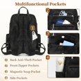 thumbnail image 4 of Mochila RAINSMORE convertible de piel sintética de 13.3 pulgadas, color negro, 4 of 8