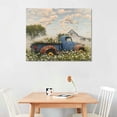 thumbnail image 2 of Acheng Old Truck Canvas Wall Art Farmhouse Pictures Wall, Rustic Barn Sage Green White Flowers Windmill Paintings Pictures Print Classic Country Decoration Living Room Bedroom , 20x16in, 2 of 6