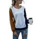 thumbnail image 2 of Sudadera de Mujer 3 Colores Empalme Estilo Suelto Transpirable Manga Larga Otoño Invierno Sudadera con Capucha para Diario Café Azul Marino L, 2 of 6