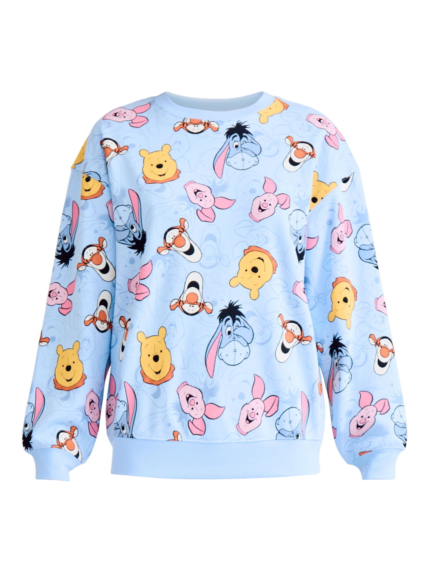 Winnie the Pooh & Friends Women's Allover Graphic Sweatshirt, Sizes XXS-XXL