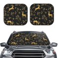 thumbnail image 2 of Kll Christmas Gold Deers1 Windshield Sun Shade 2-Piece Foldable Car Front Window Sunshade For Most Sedans Suv Truck- Small, 2 of 7