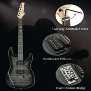 Glarry 39in Full Size Beginner Electric Guitar Kit w/Case, 20W Amp, Tuner, Bag, Strap, Black