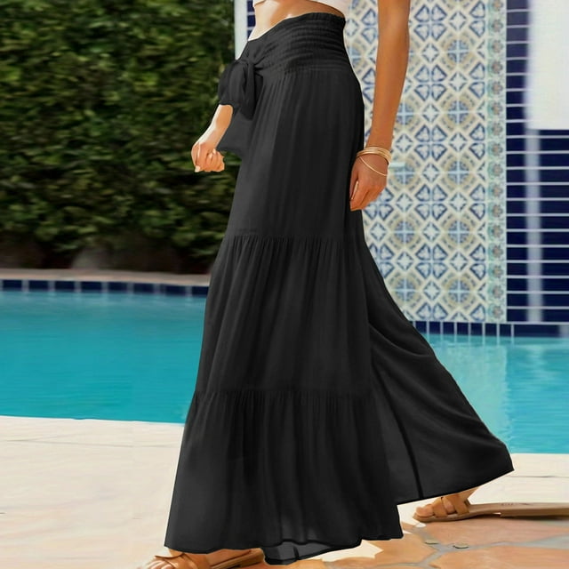 LOVZFMLL Combinaison pour Femme, Imprimée d'Été Sans Manches, Dos Nu, Ample, Longue, Noire, P