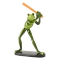 thumbnail image 1 of Estatua de rana resina deportes rana estatuilla decoración escultura estatua artesanías para jardín al aire libre patio césped bonsái porche jugar béisbol, 1 of 10