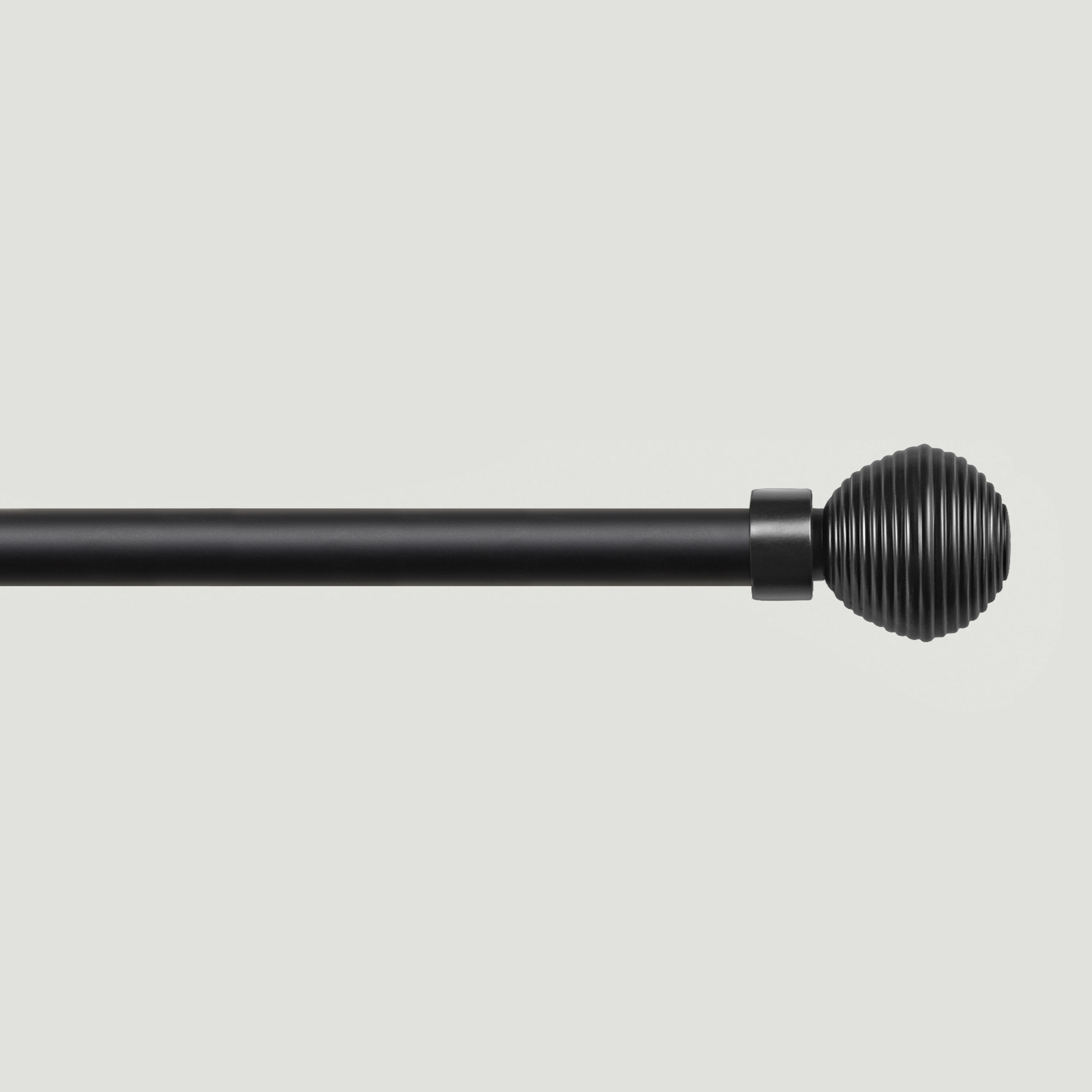 Exclusive Home Modern Layer 1" Curtain Rod and Coordinating Finial Set, Matte Black, Adjustable 36"-72"