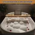 thumbnail image 4 of Bamboo Bathtub Tray - Wood Bath Caddy with Book, Phone, or Tablet Rest, Cup Holder, and Extended Sides for Bath Accessories by  (Natural), 4 of 8