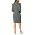 thumbnail image 5 of INSPIRE CHIC Women's Zipper V Neck Long Sleeve Slim Fit Casual Midi Sweater Dress, 5 of 6