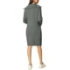 thumbnail image 3 of INSPIRE CHIC Vestido de suéter midi casual de manga larga con cuello en V y cremallera para mujer, gris, XL, 3 of 6