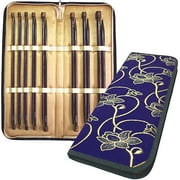 Colonial Needle 14" Rosewood Knitting Needles Deluxe Set, 8 Pairs
