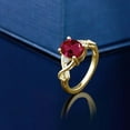 thumbnail image 4 of Gem Stone King 18K Yellow Gold Plated Silver Red Created Ruby Women Engagement Ring (2.09 Ct Oval, Available in Size 5, 6, 7, 8, 9), 4 of 4