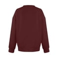 thumbnail image 4 of Women's Solid Color V-Neck Sweatshirt Long Sleeve Pullover Comfy Casual Fall Fashion Top | CSEONE,Wine S, 4 of 6